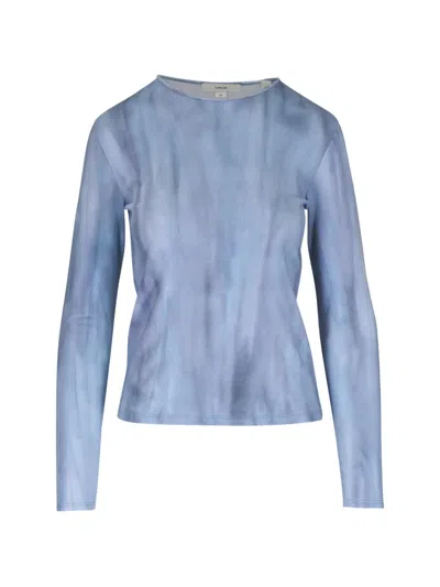 Vince Ombré-effect Long-sleeve T-shirt In Blue