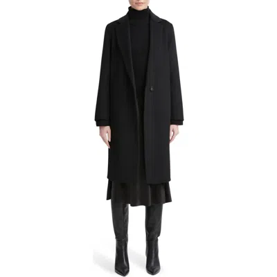 Vince One-button Long Coat In Black