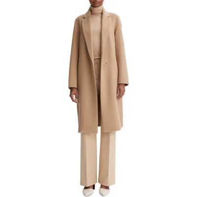 Vince One-button Long Coat In Camello