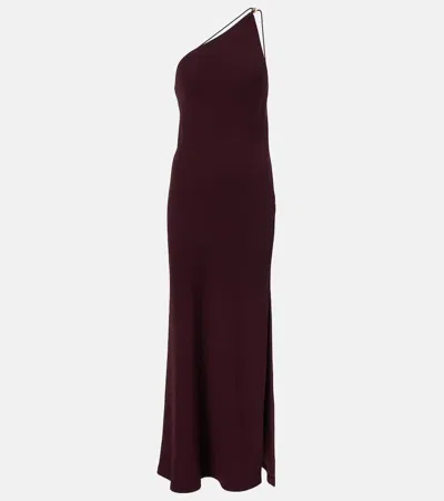 Vince One Shoulder Jewel Sphere Dress In Burgundy