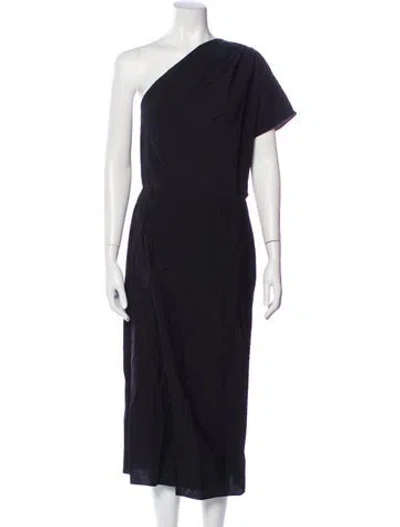Pre-owned Vince One-shoulder Long Dress In Blue
