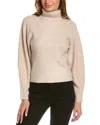 Vince Open Back Turtleneck Cashmere Sweater In Beige