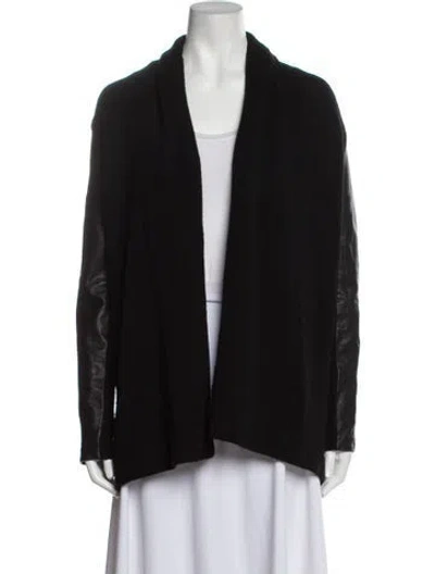 Pre-owned Vince Open Front Sweater In Black