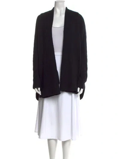 Pre-owned Vince Open Front Sweater In Black