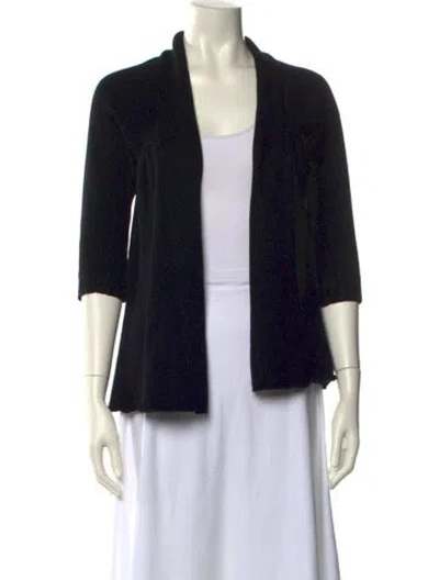 Pre-owned Vince Open Front Sweater In Black