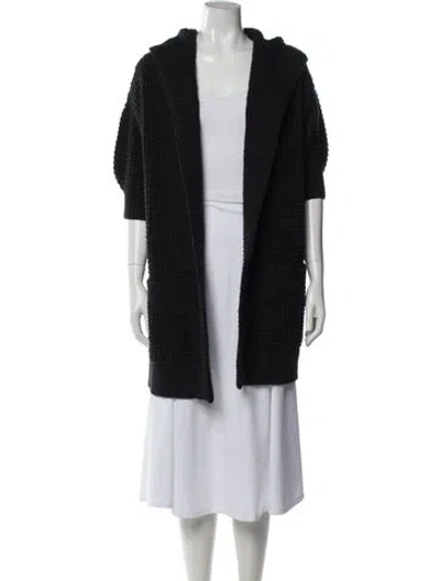 Pre-owned Vince Open Front Sweater In Black