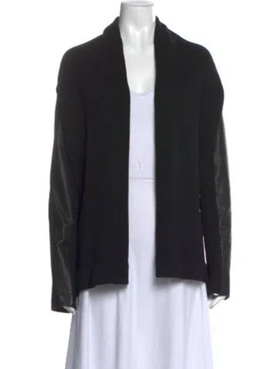 Pre-owned Vince Open Front Sweater In Black
