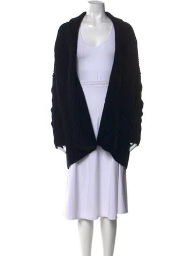 Pre-owned Vince Open Front Sweater In Black