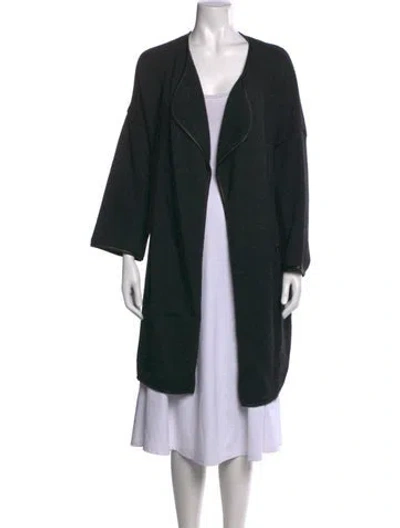 Pre-owned Vince Open Front Sweater In Black