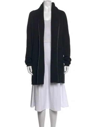 Pre-owned Vince Open Front Sweater In Black