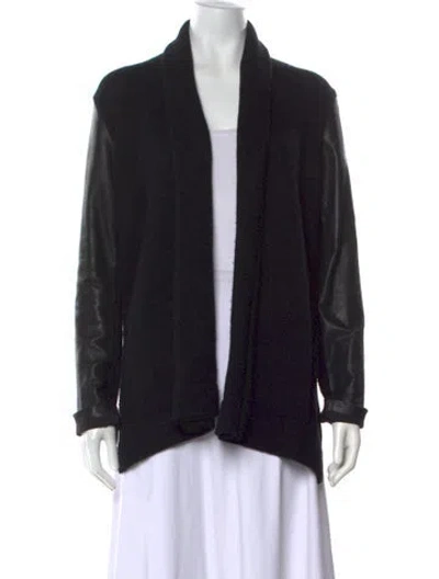 Pre-owned Vince Open Front Sweater In Black