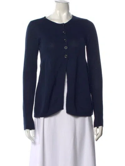 Pre-owned Vince Open Front Sweater In Blue