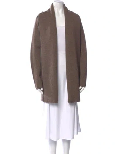 Pre-owned Vince Open Front Sweater In Brown