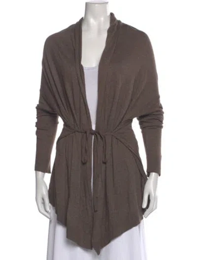 Pre-owned Vince Open Front Sweater In Brown