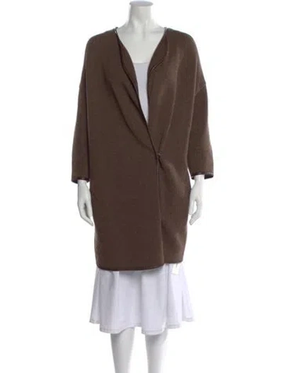 Pre-owned Vince Open Front Sweater In Brown