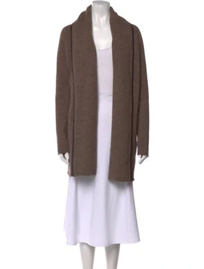Pre-owned Vince Open Front Sweater In Brown