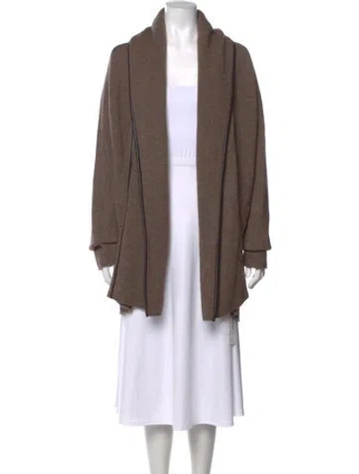Pre-owned Vince Open Front Sweater In Brown