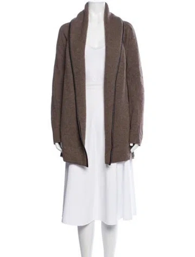 Pre-owned Vince Open Front Sweater In Brown