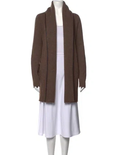 Pre-owned Vince Open Front Sweater In Brown