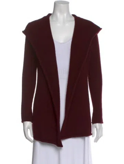 Pre-owned Vince Open Front Sweater In Burgundy
