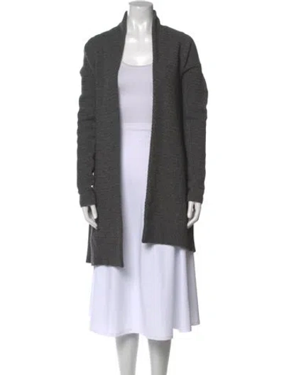 Pre-owned Vince Open Front Sweater In Gray