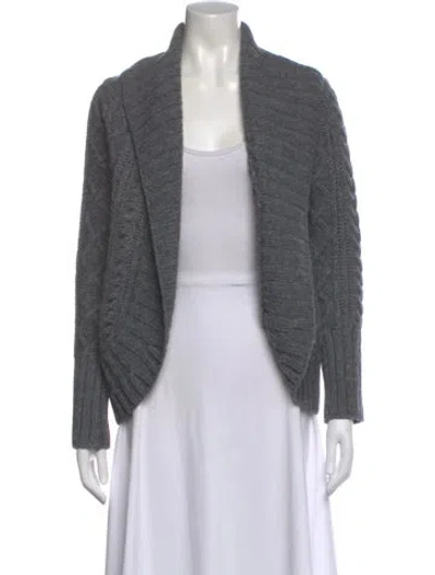 Pre-owned Vince Open Front Sweater In Gray