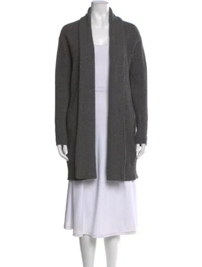 Pre-owned Vince Open Front Sweater In Gray