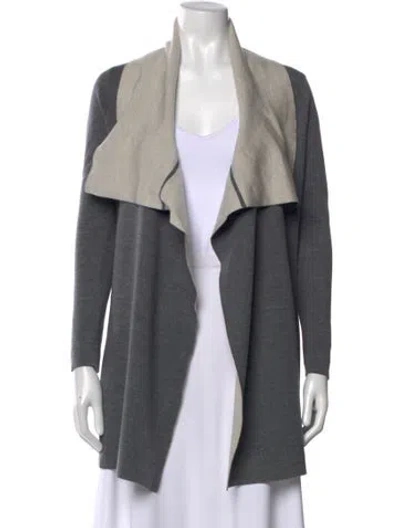 Pre-owned Vince Open Front Sweater In Gray