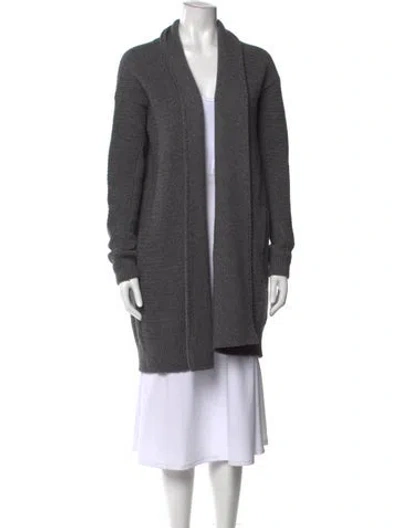 Pre-owned Vince Open Front Sweater In Gray