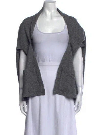 Pre-owned Vince Open Front Sweater In Gray