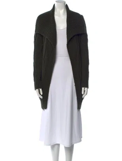 Pre-owned Vince Open Front Sweater In Green