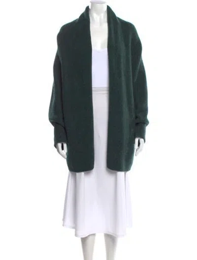 Pre-owned Vince Open Front Sweater In Green
