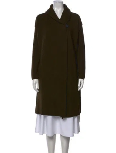 Pre-owned Vince Open Front Sweater In Green