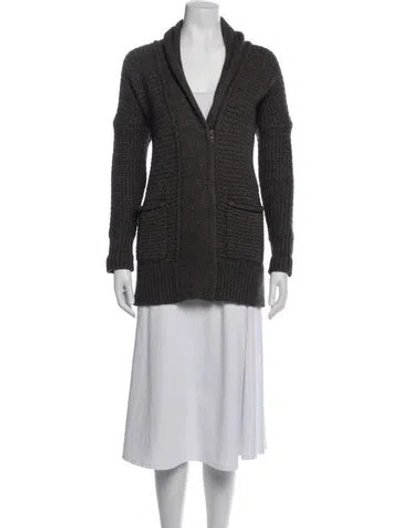 Pre-owned Vince Open Front Sweater In Grey
