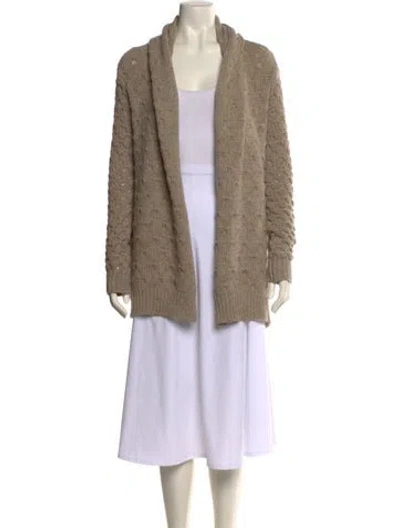 Pre-owned Vince Open Front Sweater In Neutral