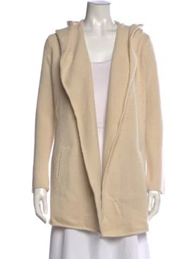 Pre-owned Vince Open Front Sweater In White