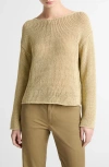 Vince Open Knit Boat Neck Sweater In Neutral
