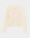 Vince Open-knit Crewneck Cardigan In Neutral