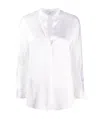 Vince Open Neck Long-sleeved Loose Fit Blouse In Optic White