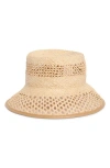 Vince Open Weave Raffia Bucket Hat In Pattern