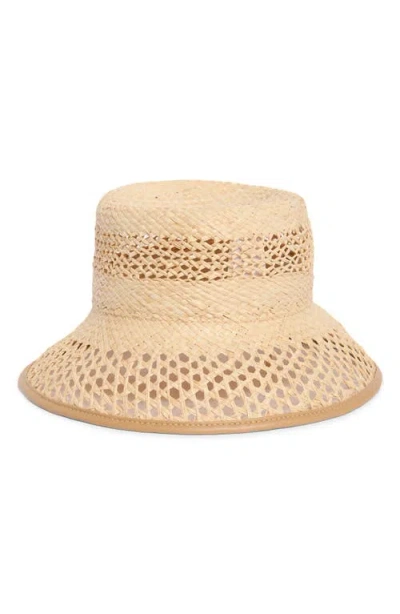 Vince Open Weave Raffia Bucket Hat In Pattern