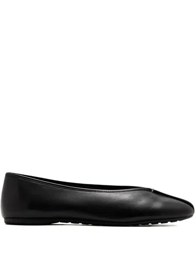 Vince Ori Leather Ballet Flats In Black