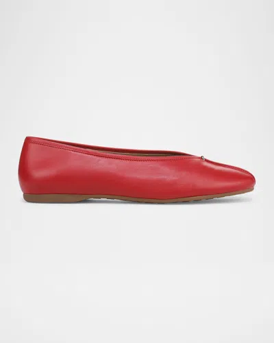 VINCE ORI LEATHER BALLET FLATS