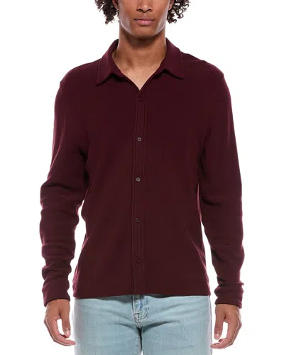 Vince Ottoman Long Sleeve Button Down Shirt In Burgundy