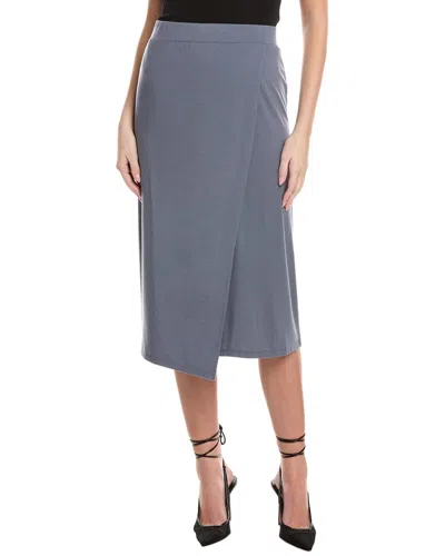 Vince Overlap Midi Skirt In Blue