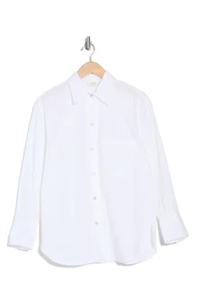 Vince Oversize Oxford Shirt In Optic White