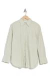 Vince Oversize Oxford Shirt In White Jade