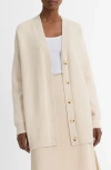 Vince Wool And Cashmere Oversized Double-knit Cardigan In Ecru