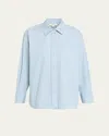 Vince Oversized Button-front Shirt In Blue
