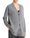 Vince Oversized Double Knit Cardigan In Heather Flint In H Flint